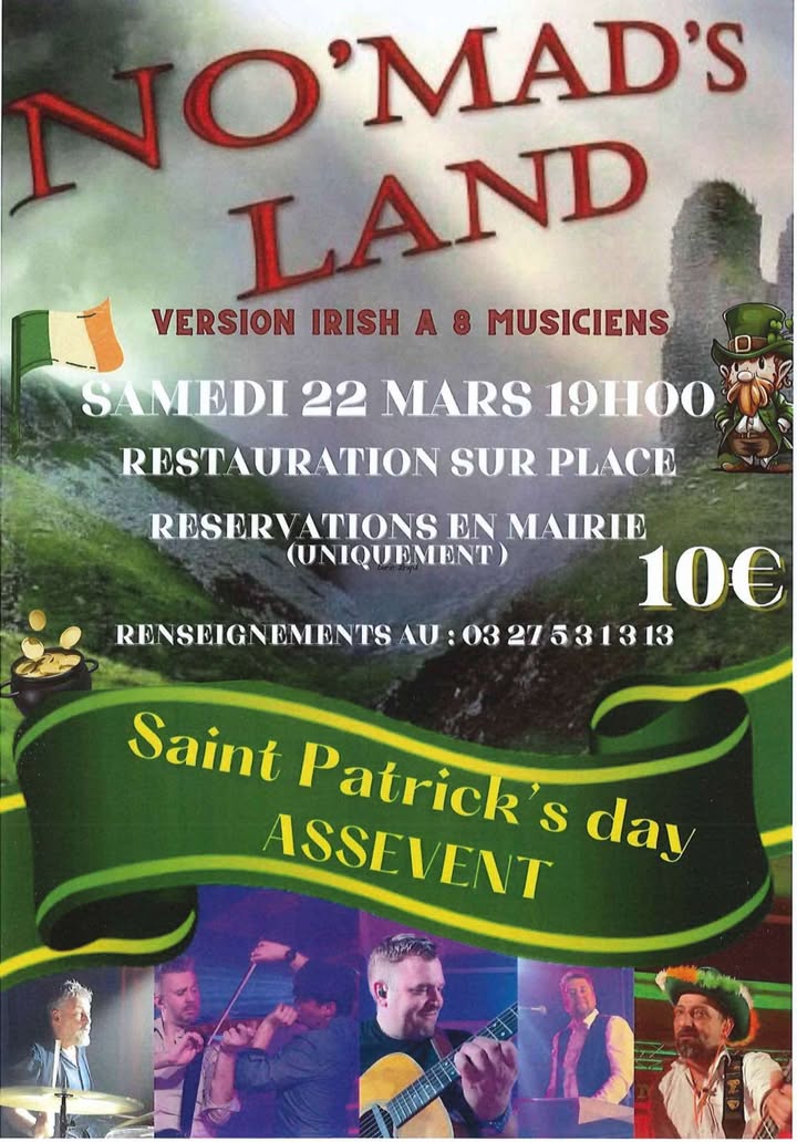 Saint Patrick’s Day à Assevent avec No’Mad’s Land !