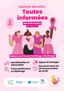 Affiche Octobre Rose 2025 - Après-midi d'information et sensibilisation au cancer du sein
