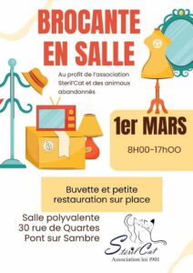 affiche brocante en salle Pont-sur-Sambres