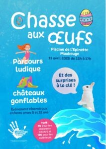 affiche Chasse aux œufs - piscine de l’Épinette Maubeuge