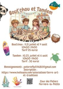 Affiche Atelier Bout'Chou et Atelier Tandem Musée la Cour des Potiers Ferrière la Petite