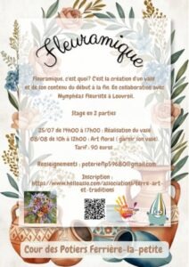 Affiche - Atelier Fleuramique Musée la Cour des Potiers Ferrière la Petite