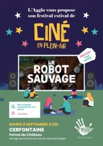 Affiche Ciné en plein air – Le Robot Sauvage - Cerfontaine