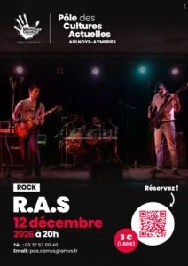 affiche Concert RAS - Pôle des Cultures Actuelles - Aulnoye