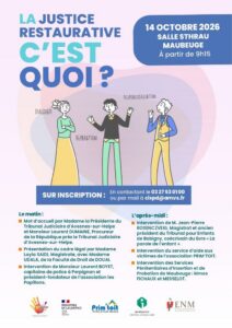 Affiche C'est quoi la Justice restaurative - octobre 2026