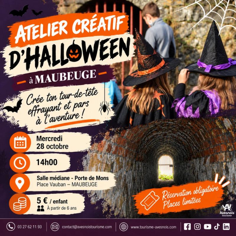 affiche Atelier créatif Halloween Maubeuge