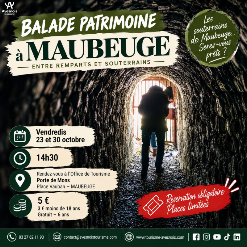 affiche Balade patrimoine Maubeuge