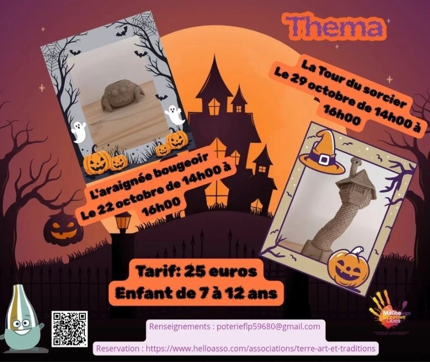 affiche Ateliers modelage Halloween