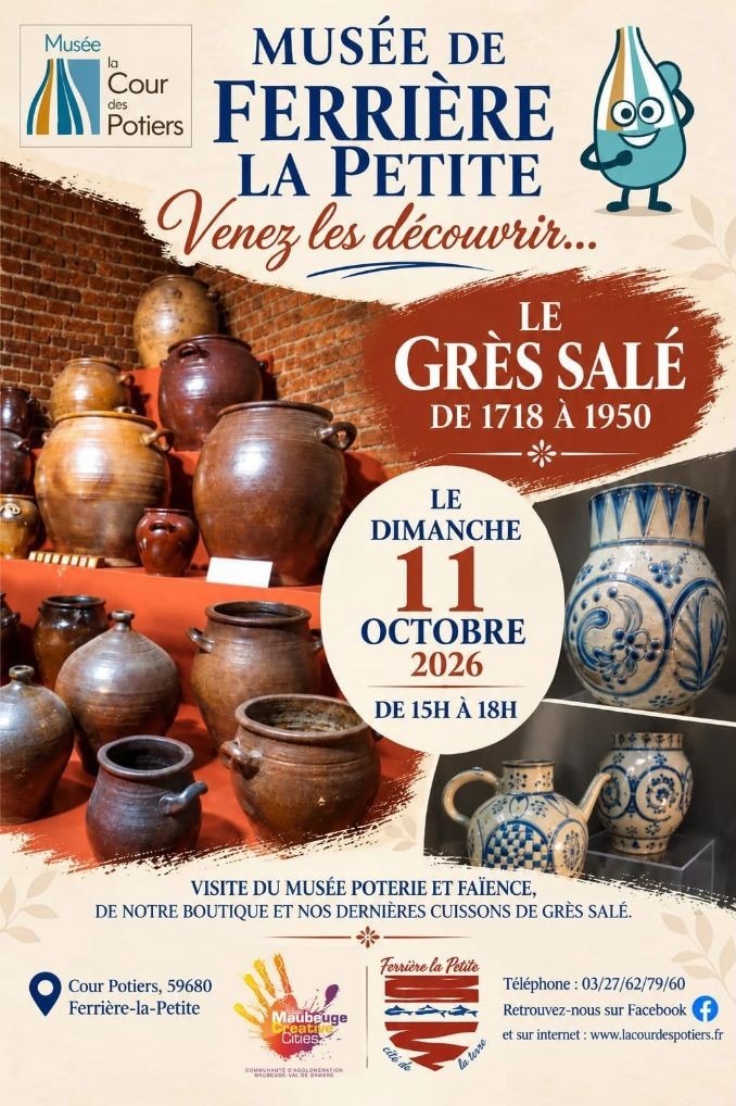 affiche Musée La Cour des Potiers - Grès salé - Ferrière-la-Petite